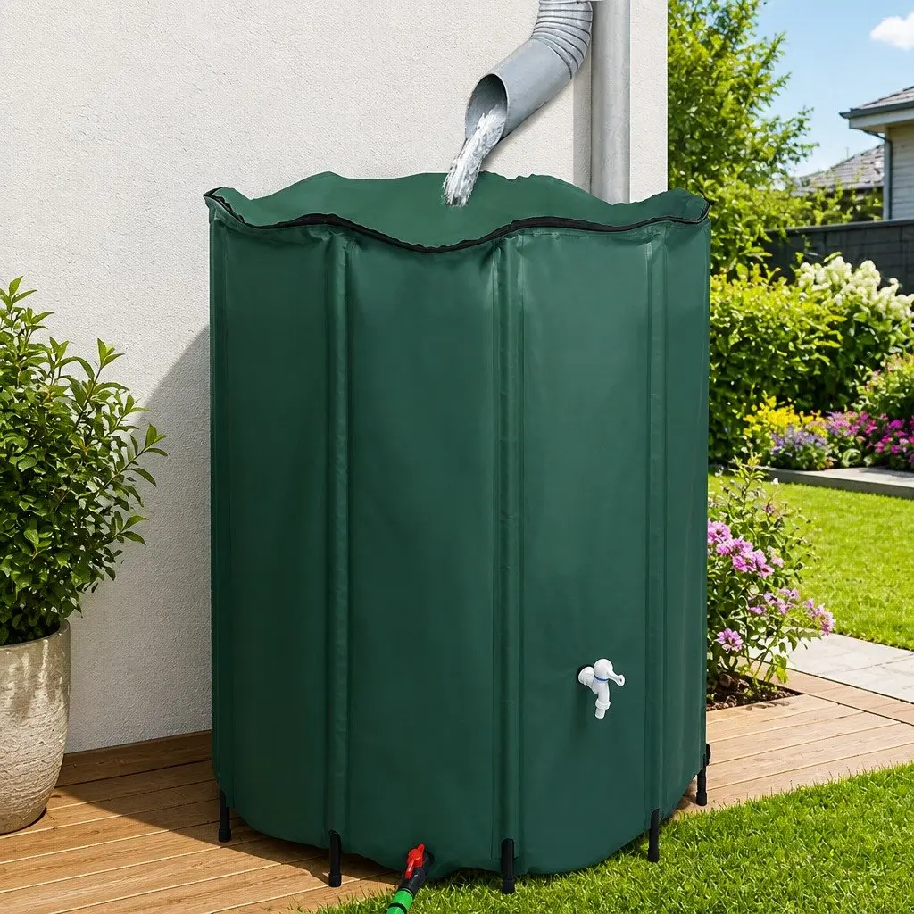 Collapsible Rain Water Tank 1000L Garden Watering Storage Barrel Green