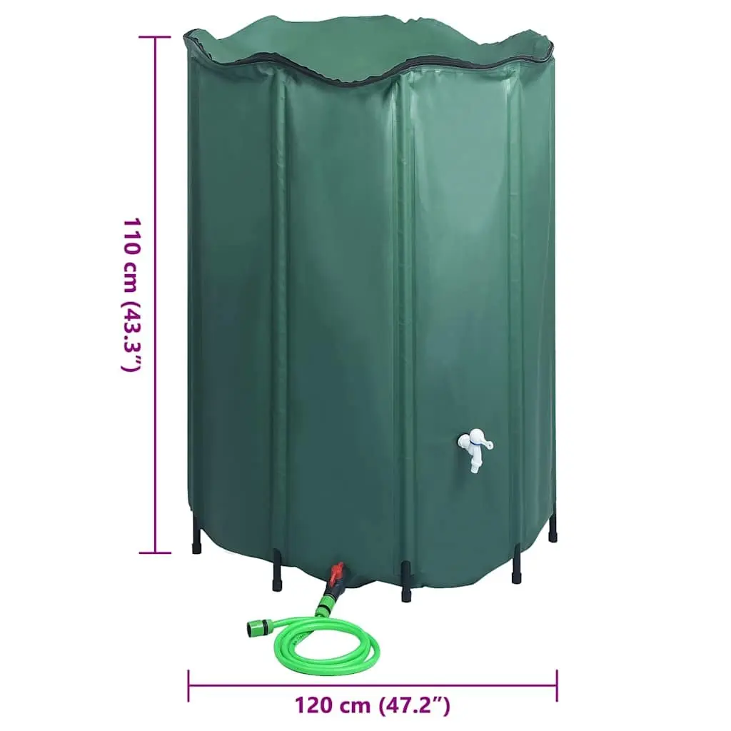 Collapsible Rain Water Tank 1250L Garden Watering Storage Barrel Green