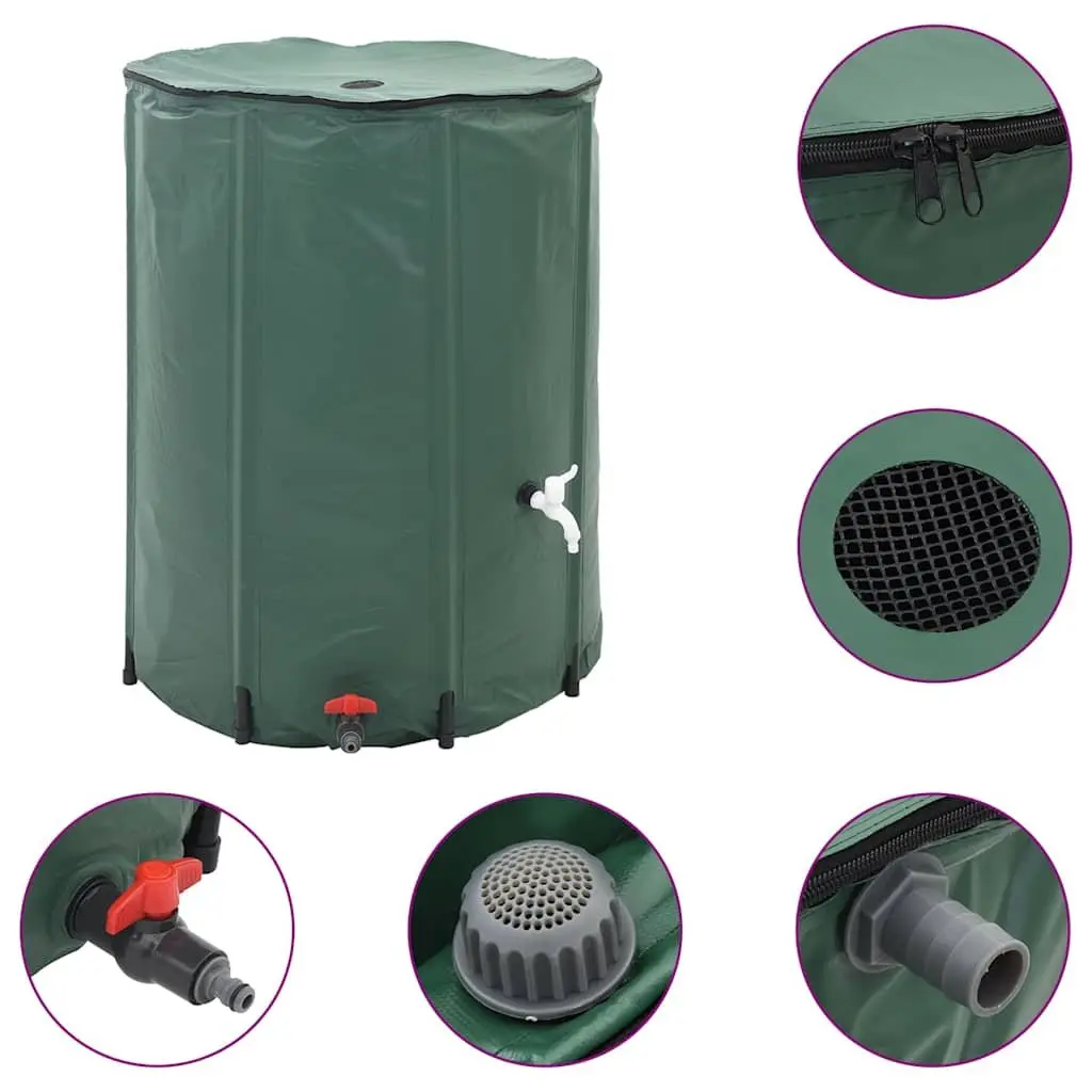 Collapsible Rain Water Tank 1350L Garden Watering Storage Green