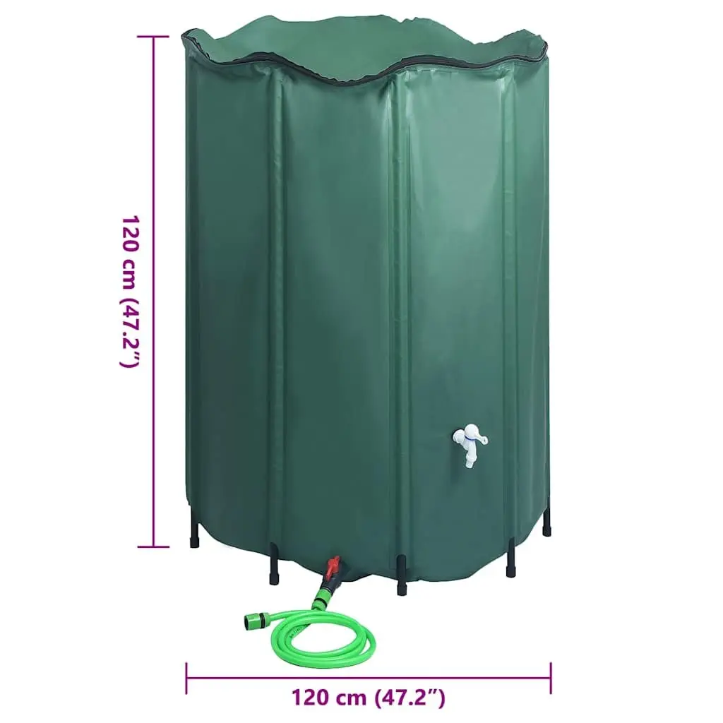 Collapsible Rain Water Tank 1350L Garden Watering Storage Green