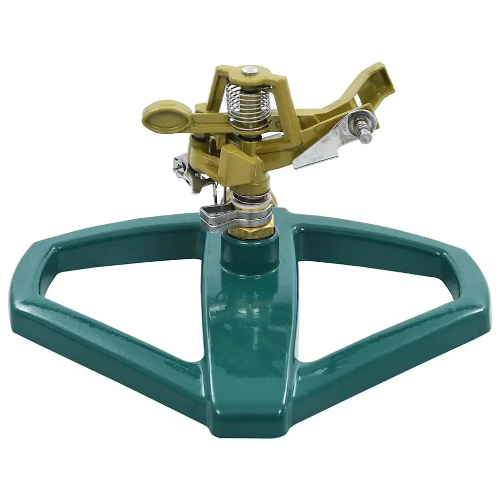 Rotary Sprinkler Lawn Watering System 21 x 22 x 13 cm Green Metal Base
