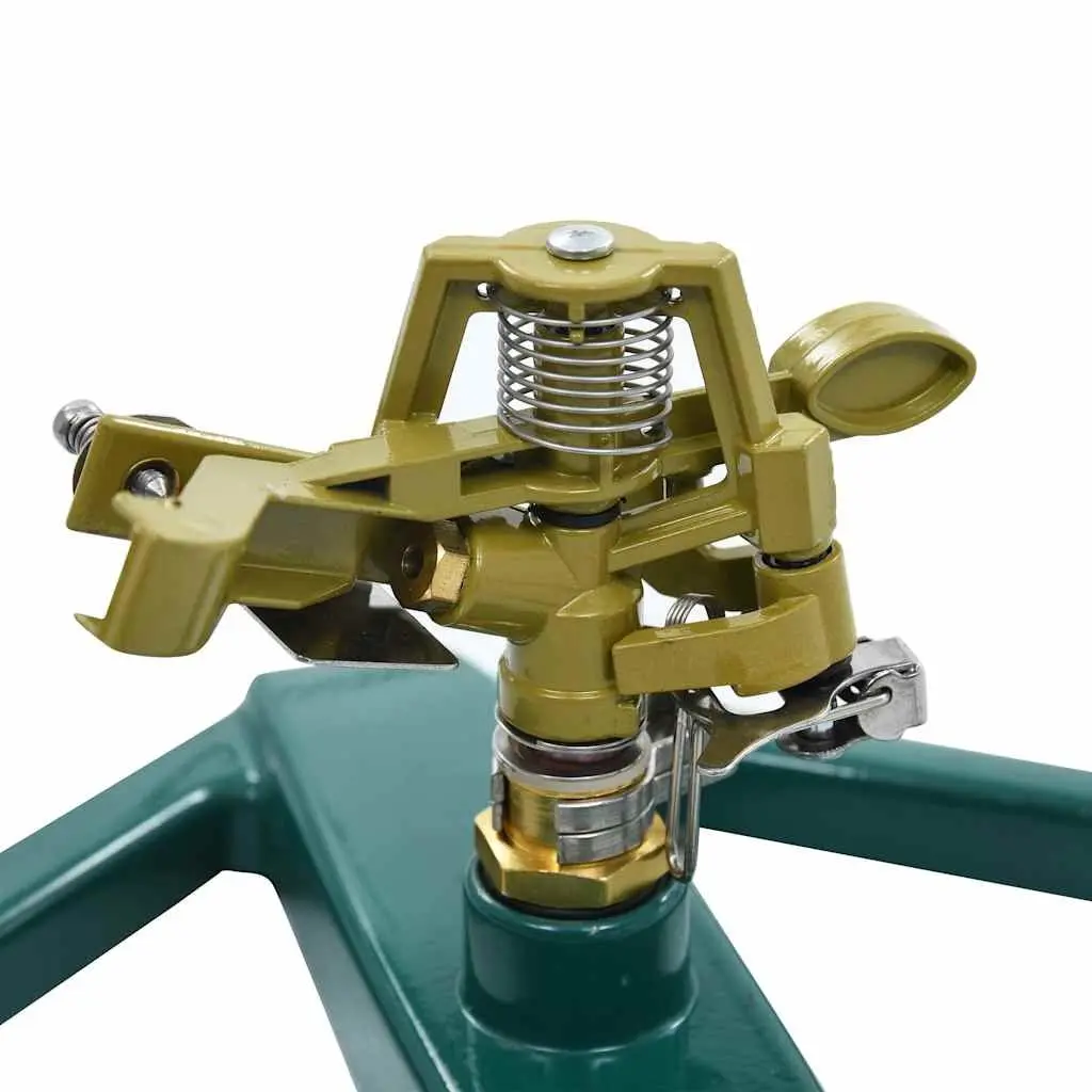 Rotary Sprinkler Lawn Watering System 21 x 22 x 13 cm Green Metal Base