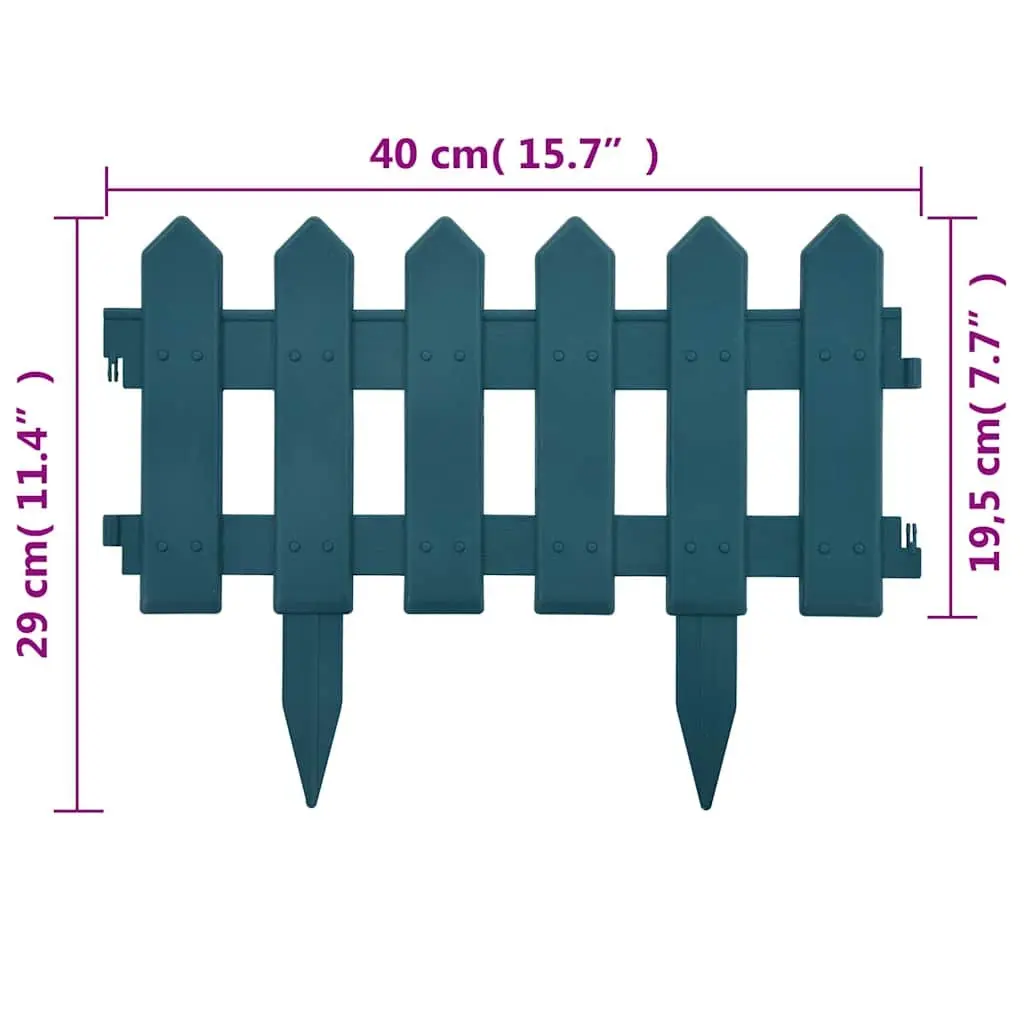 Lawn Edging Borders Green Outdoor Fence 10m 25 Pieces