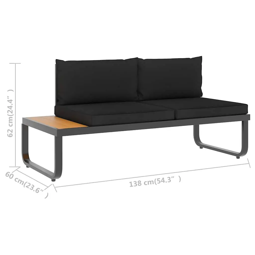 4 Piece Grey Corner Sofa Set Outdoor Lounge with Seat Back Cushions