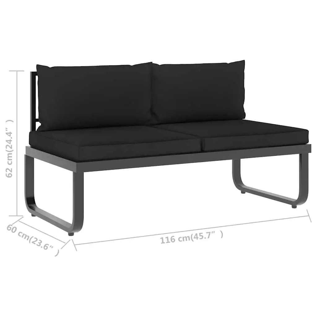 4 Piece Grey Corner Sofa Set Outdoor Lounge with Seat Back Cushions
