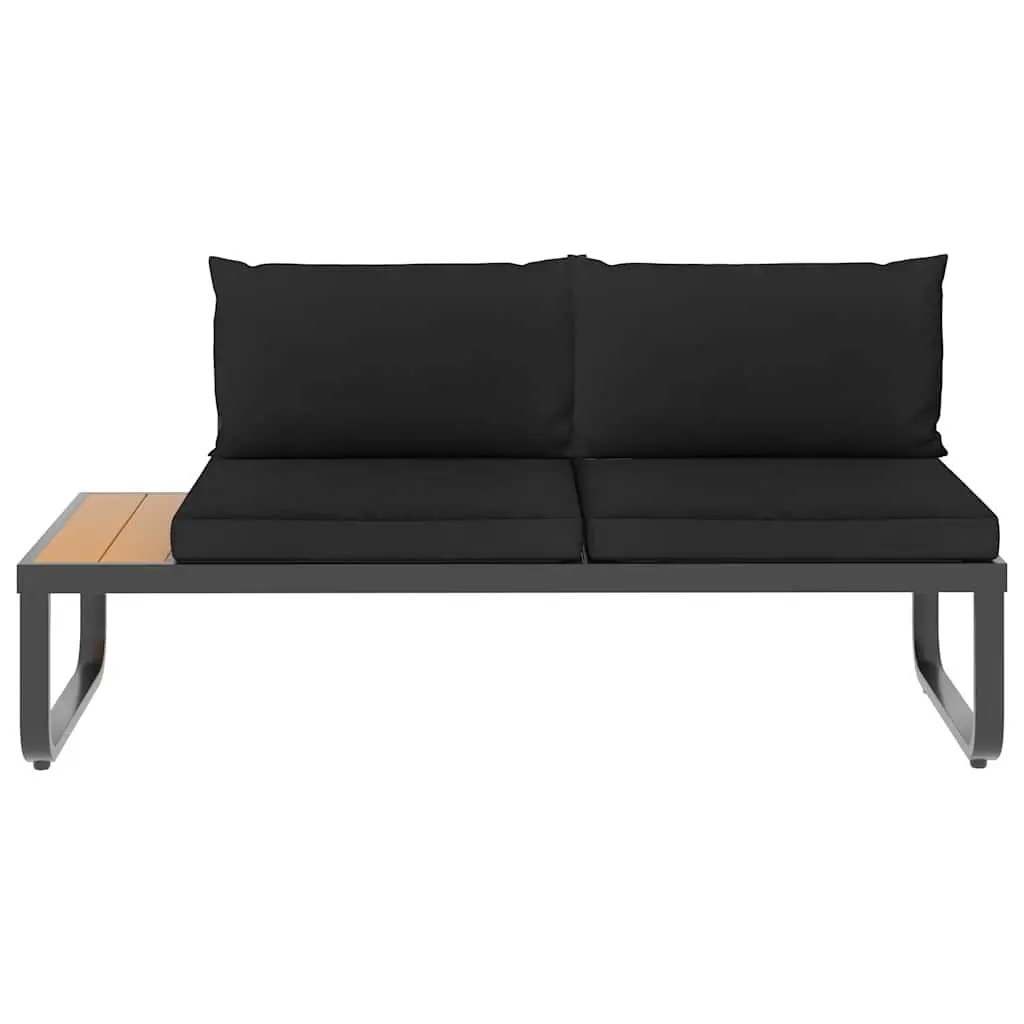 4 Piece Grey Corner Sofa Set Outdoor Lounge with Seat Back Cushions