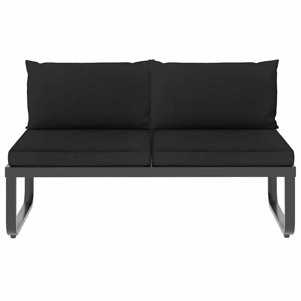4 Piece Grey Corner Sofa Set Outdoor Lounge with Seat Back Cushions