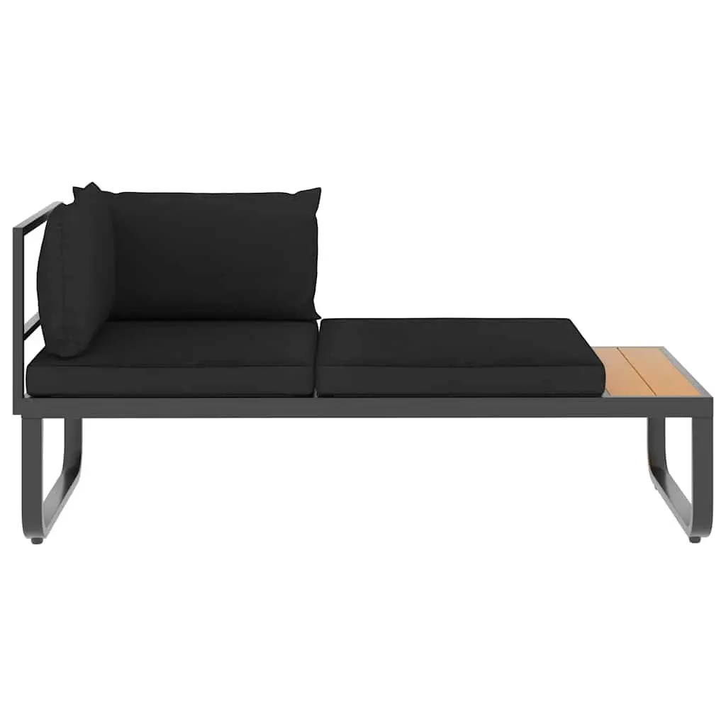 4 Piece Grey Corner Sofa Set Outdoor Lounge with Seat Back Cushions