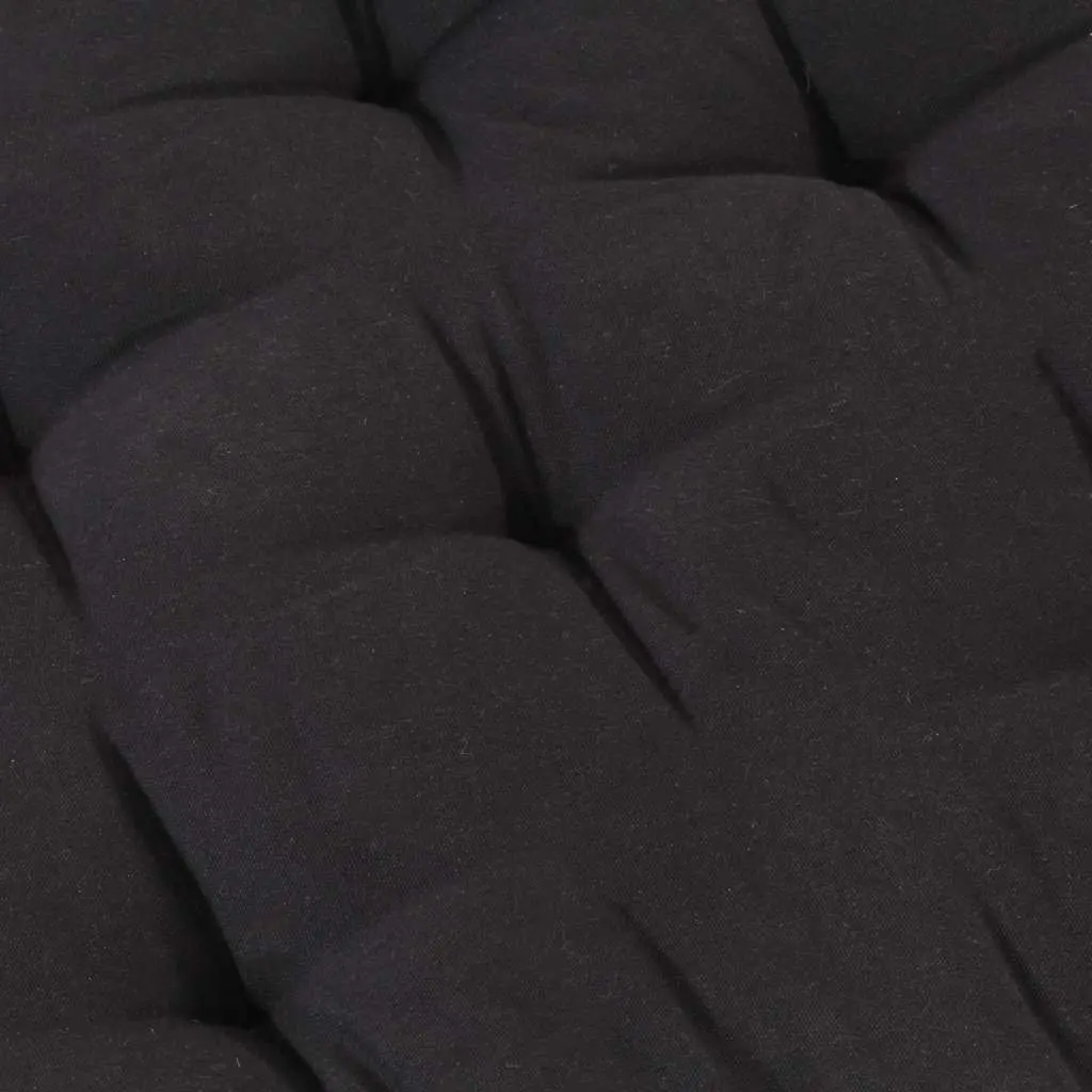 Pallet Floor Cushion Black Cotton Outdoor Indoor Seating 120 x 40 x 7 cm