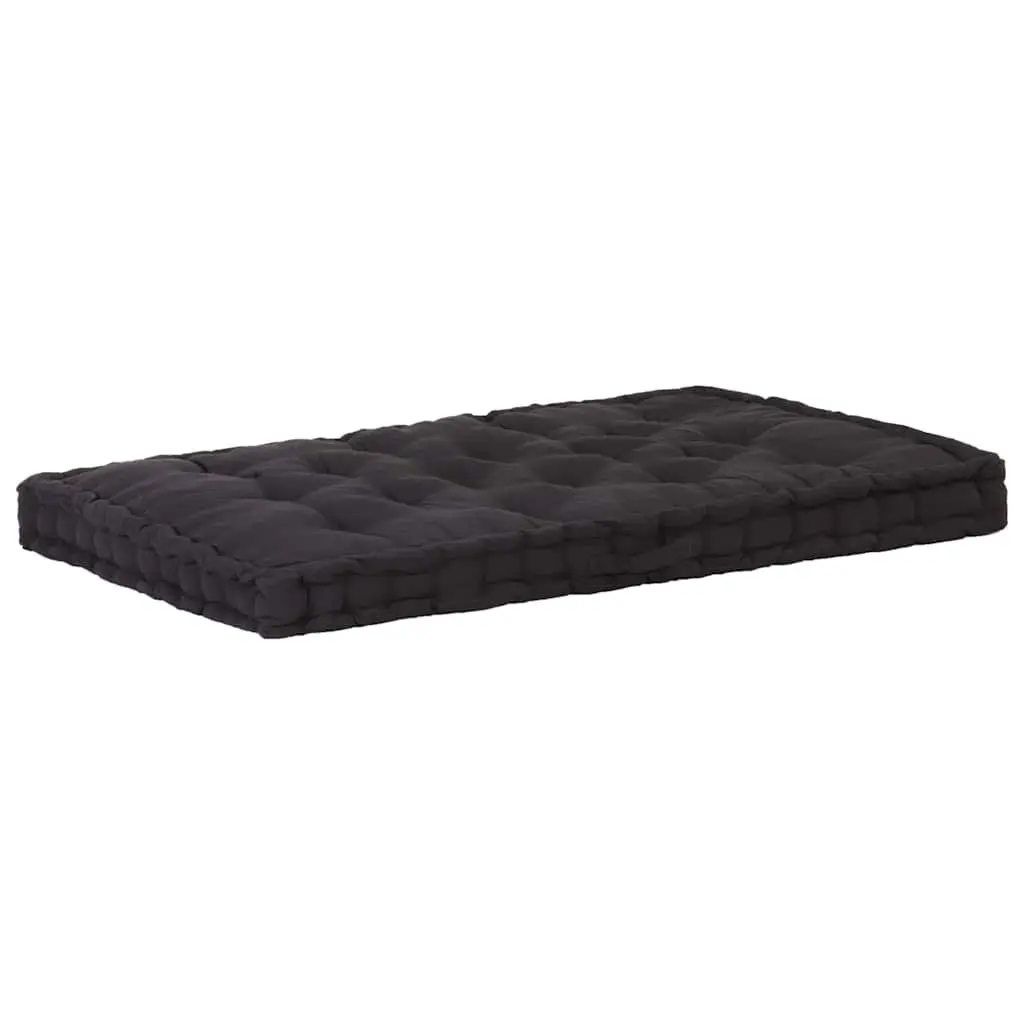 Pallet Floor Cushion Outdoor Garden Patio Sofa Lounger Seat Pad Black 120 x 80 x 10 cm Cotton