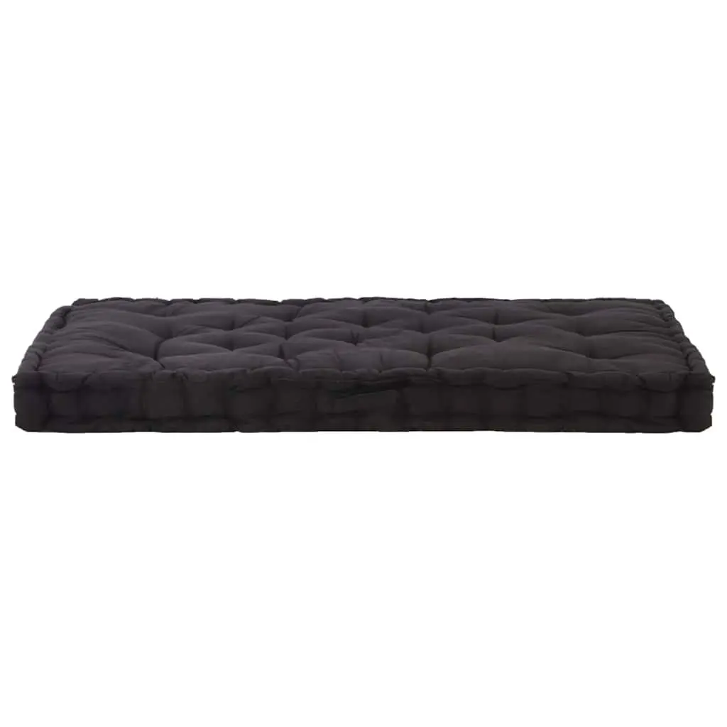 Pallet Floor Cushion Outdoor Garden Patio Sofa Lounger Seat Pad Black 120 x 80 x 10 cm Cotton