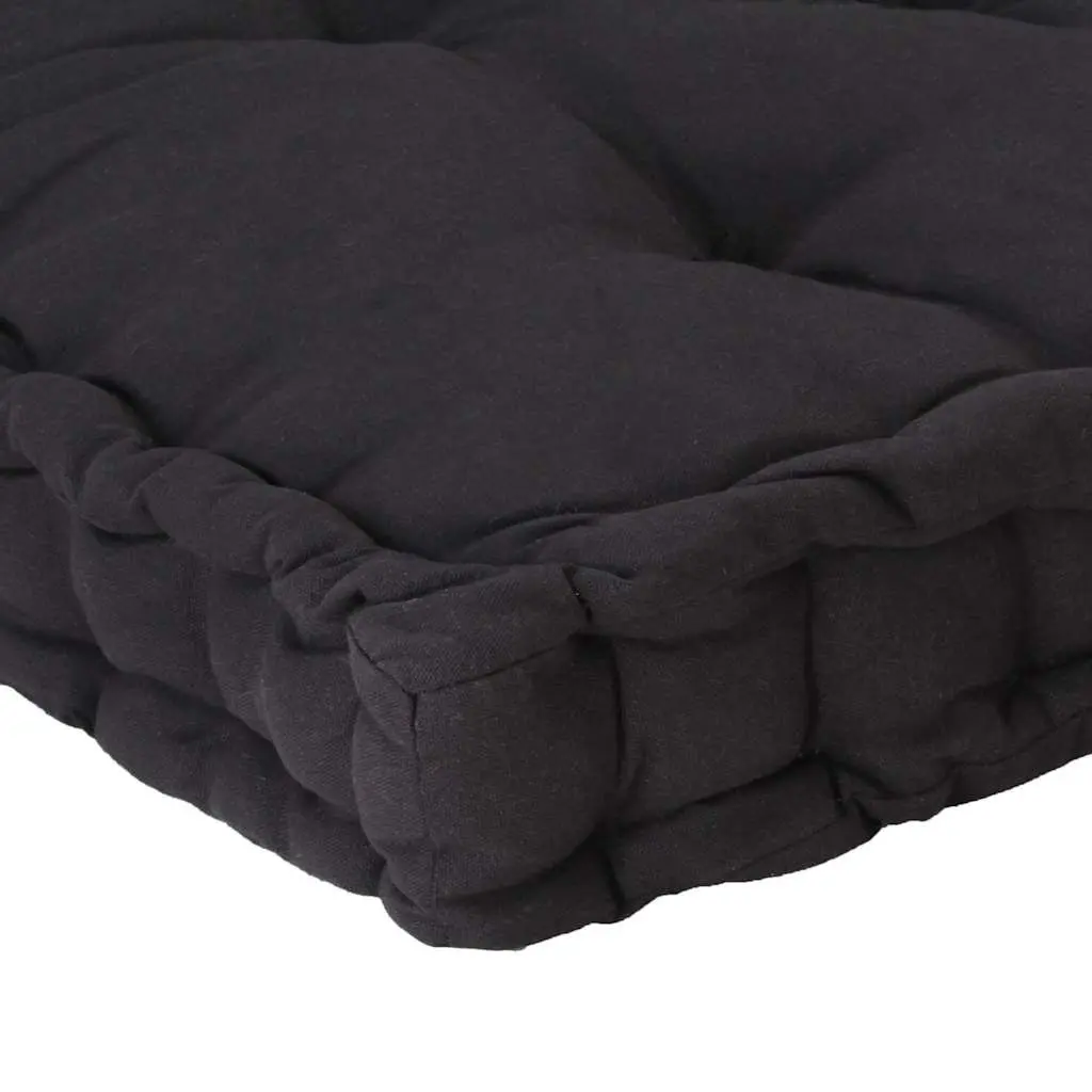 Pallet Floor Cushion Outdoor Garden Patio Sofa Lounger Seat Pad Black 120 x 80 x 10 cm Cotton