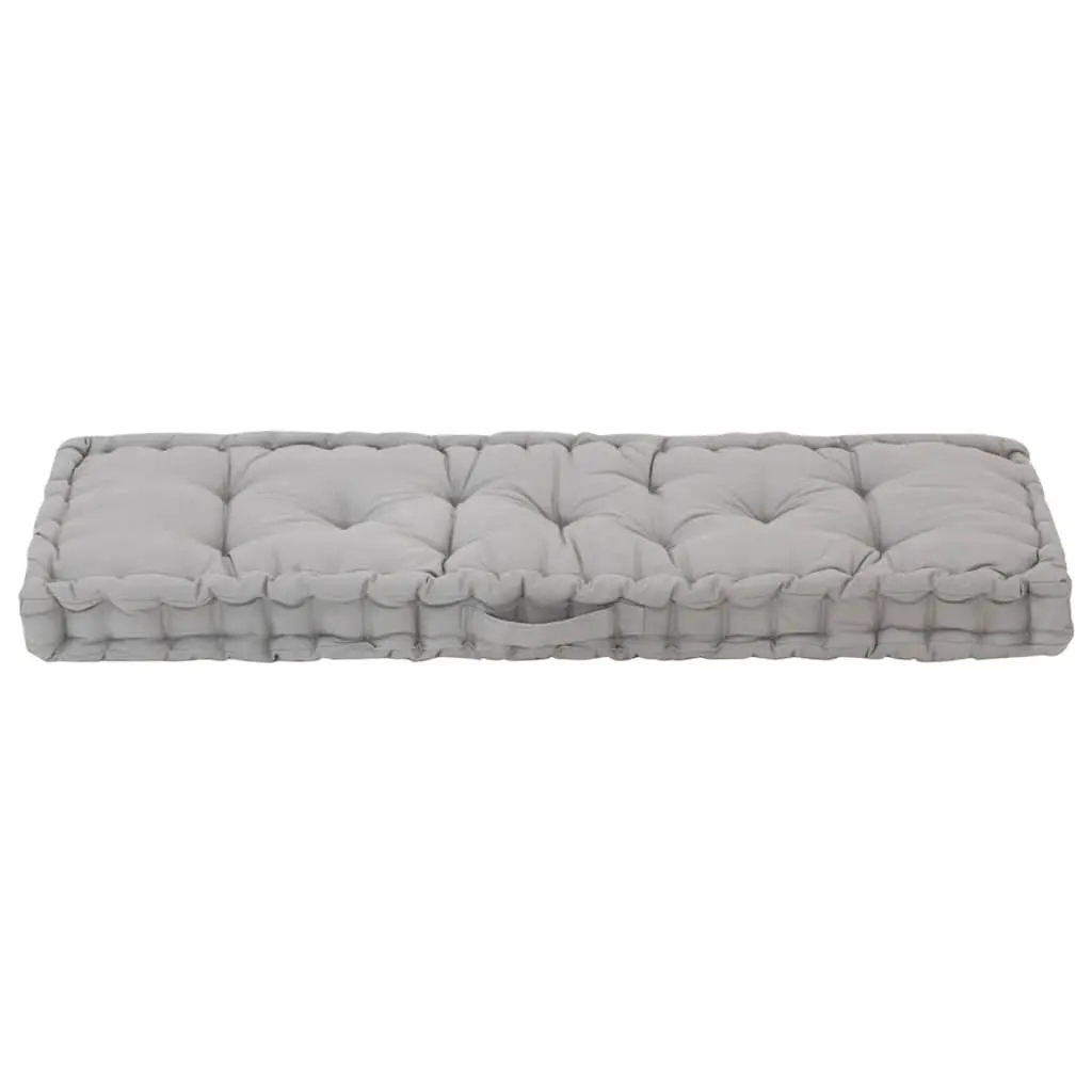 Pallet Floor Cushion Grey Cotton Outdoor Indoor Seating Pad 120 x 40 x 7 cm