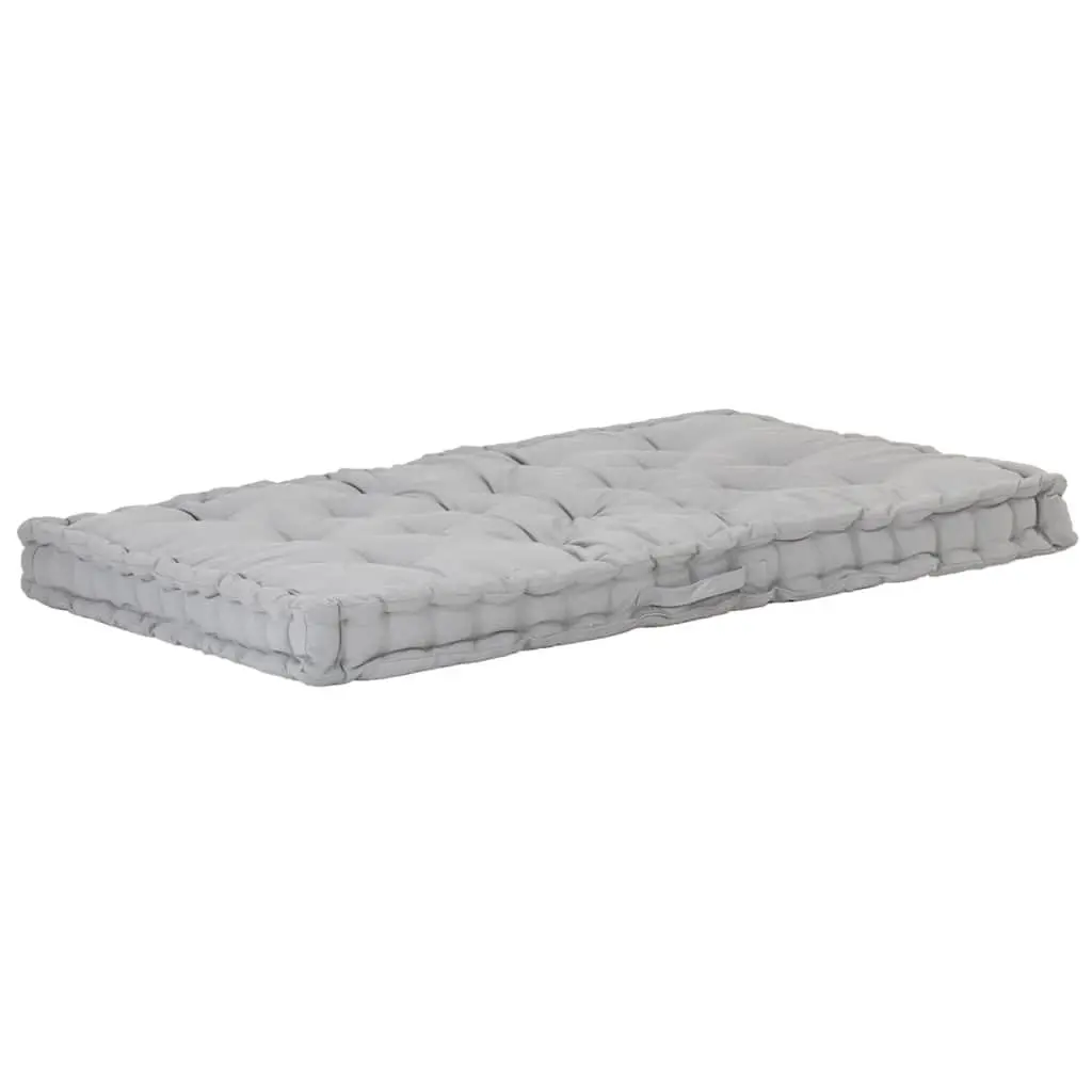 Pallet Floor Cushion Grey Cotton Outdoor Indoor Sofa Seat Pad 120 x 80 x 10 cm