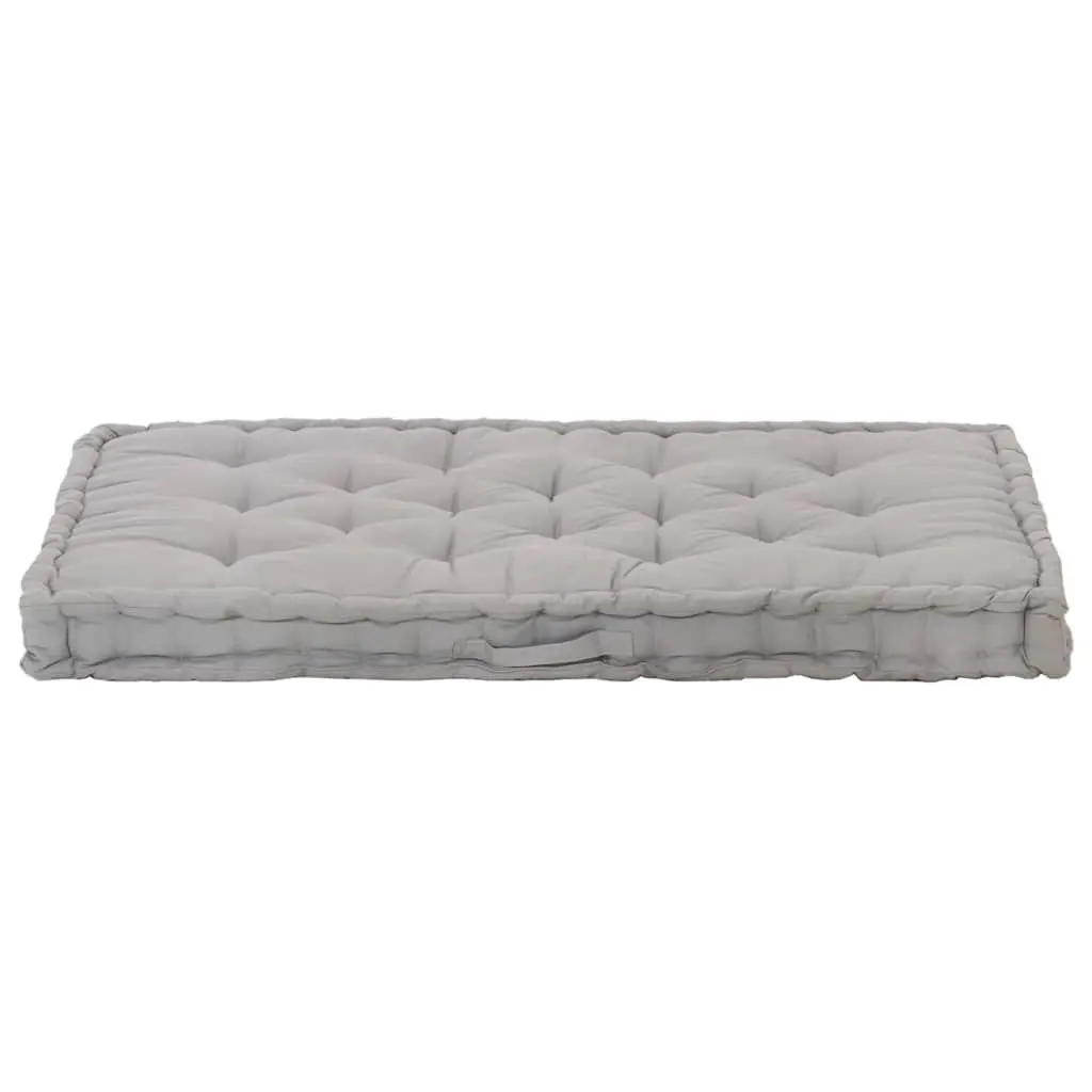 Pallet Floor Cushion Grey Cotton Outdoor Indoor Sofa Seat Pad 120 x 80 x 10 cm