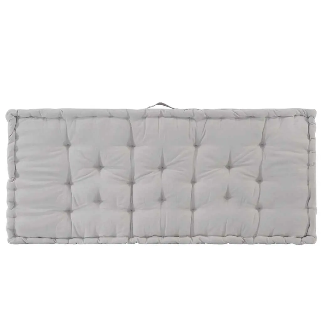 Pallet Floor Cushion Grey Cotton Outdoor Indoor Sofa Seat Pad 120 x 80 x 10 cm