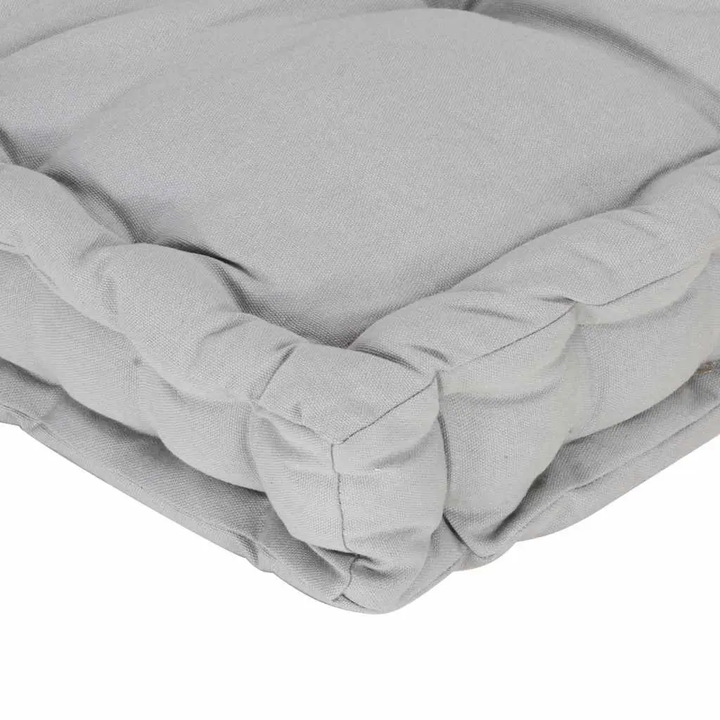 Pallet Floor Cushion Grey Cotton Outdoor Indoor Sofa Seat Pad 120 x 80 x 10 cm