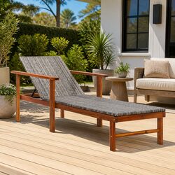 Value-Driven Grey Sun Lounger for Outdoor Comfort