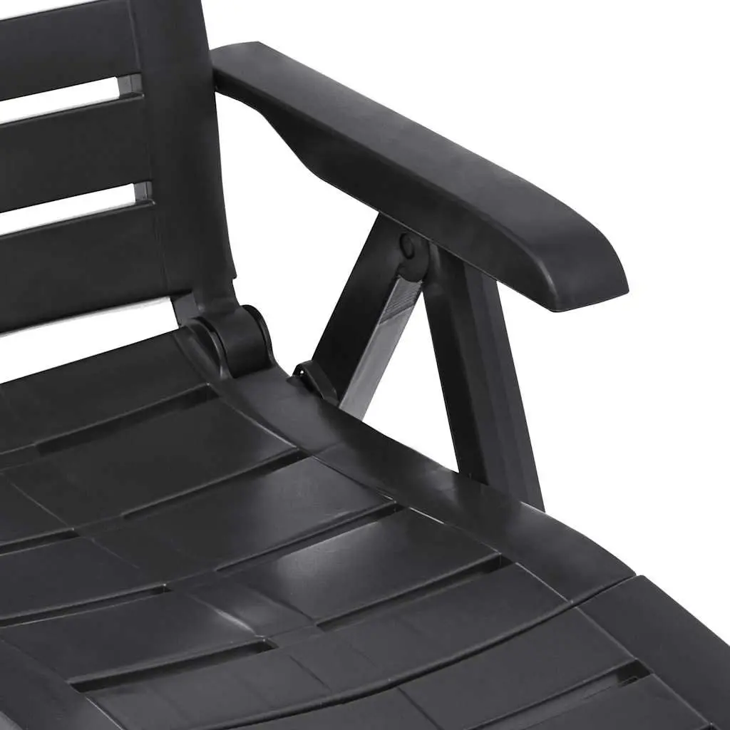 Folding Sun Lounger Outdoor Garden Patio Lounging Chair Anthracite