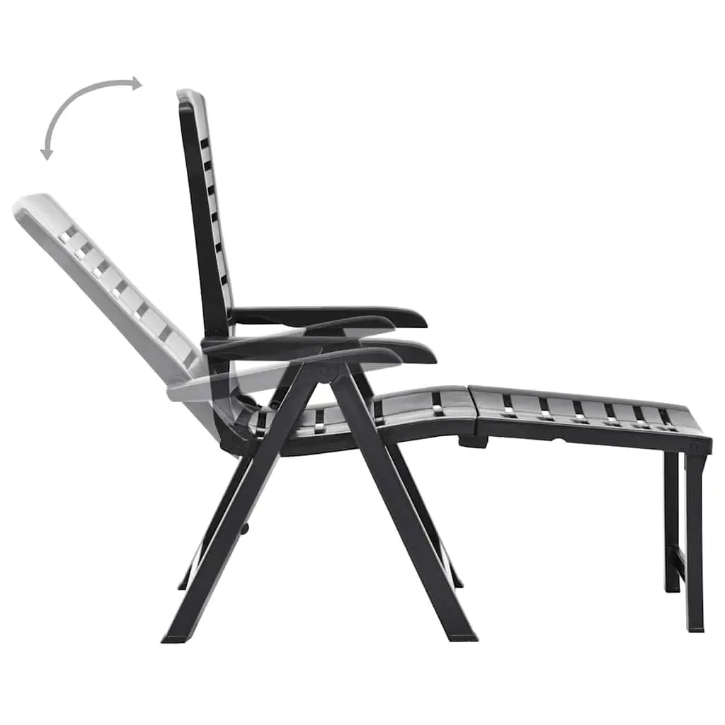 Folding Sun Lounger Outdoor Garden Patio Lounging Chair Anthracite