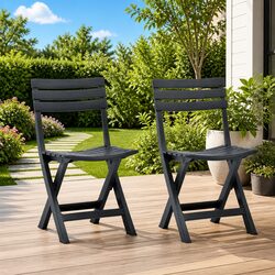 Reliable Folding Garden Chairs - 2 pcs Weather-Resistant