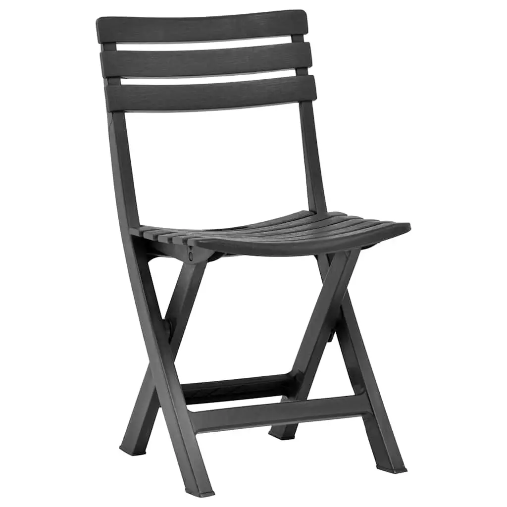 Outdoor Folding Garden Chairs 2 pcs Weather Resistant Plastic Patio Seating