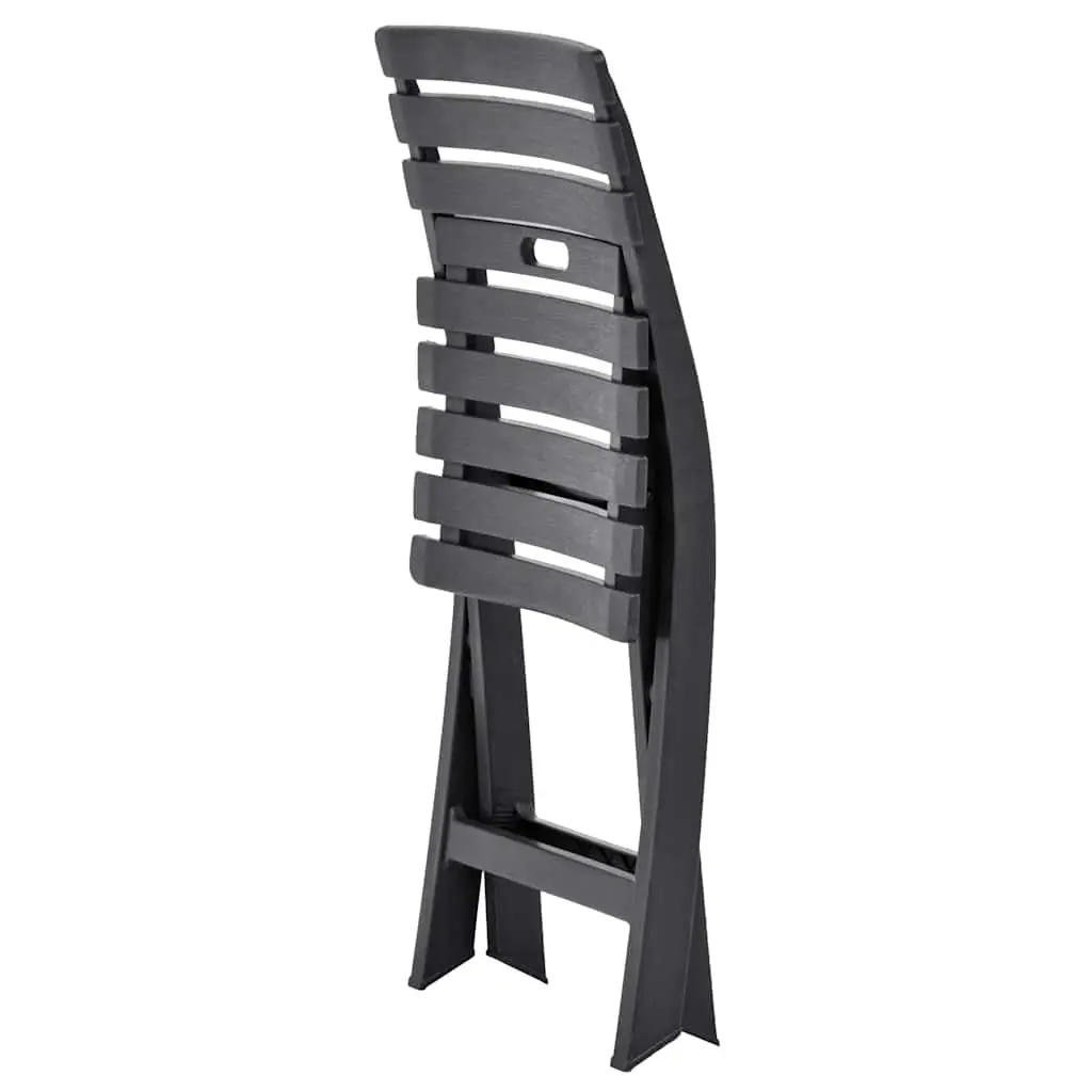 Outdoor Folding Garden Chairs 2 pcs Weather Resistant Plastic Patio Seating
