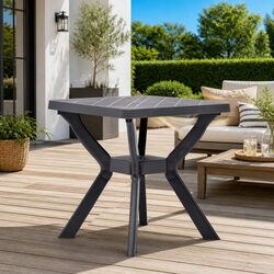 Outdoor Bistro Table 70x70x72cm Garden Patio Dining Weather Resistant Plastic