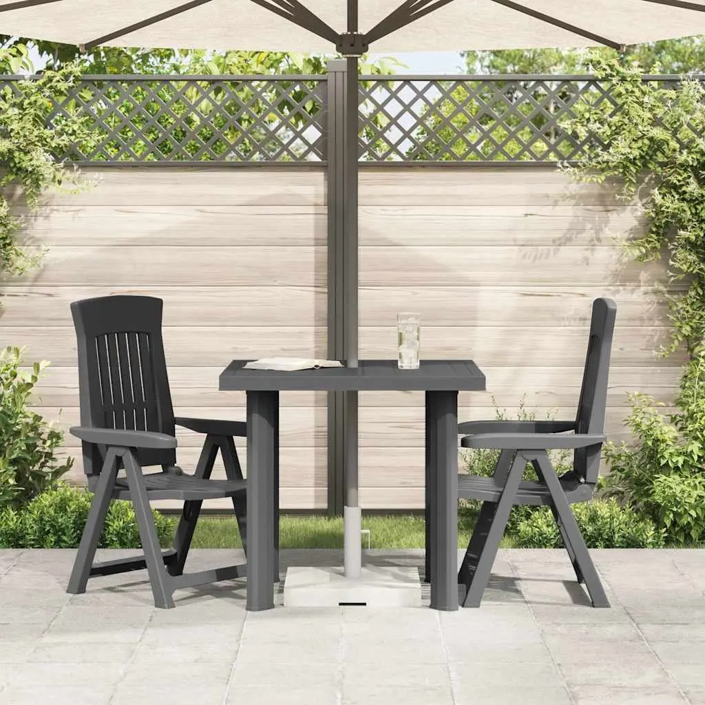 Garden Table Outdoor Dining 80 x 75 x 72 cm Anthracite Lightweight Plastic