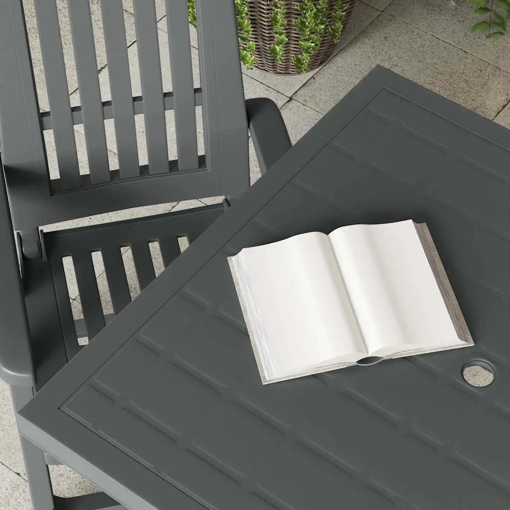 Garden Table Outdoor Dining 80 x 75 x 72 cm Anthracite Lightweight Plastic