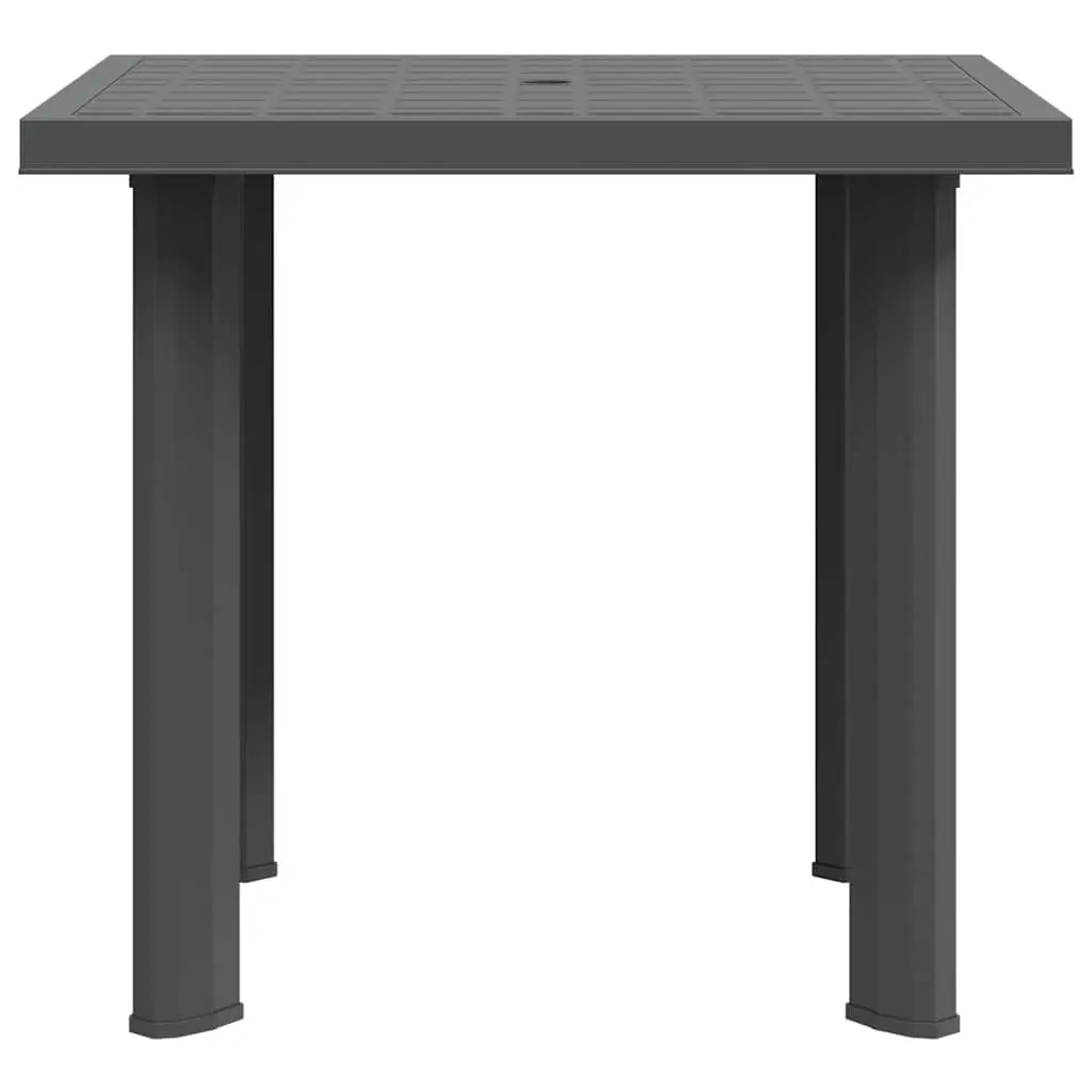 Garden Table Outdoor Dining 80 x 75 x 72 cm Anthracite Lightweight Plastic