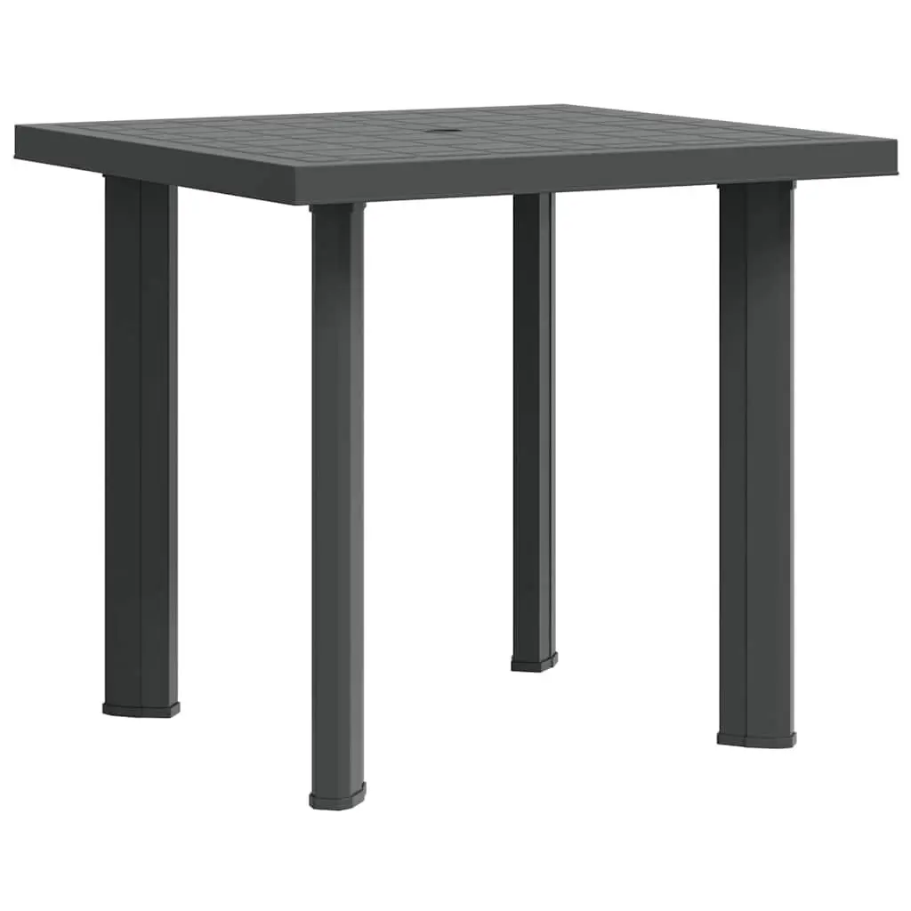 Garden Table Outdoor Dining 80 x 75 x 72 cm Anthracite Lightweight Plastic