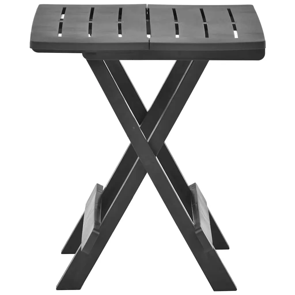 Folding Garden Table Anthracite Outdoor Patio Furniture Slatted Design Portable