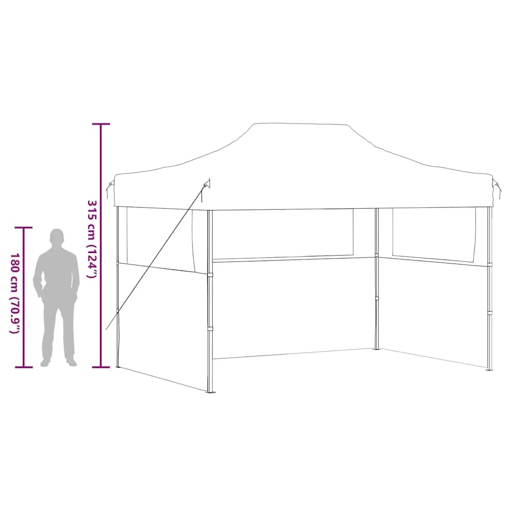 Folding Party Tent Outdoor Canopy 3x4m Anthracite with 3 Sidewalls
