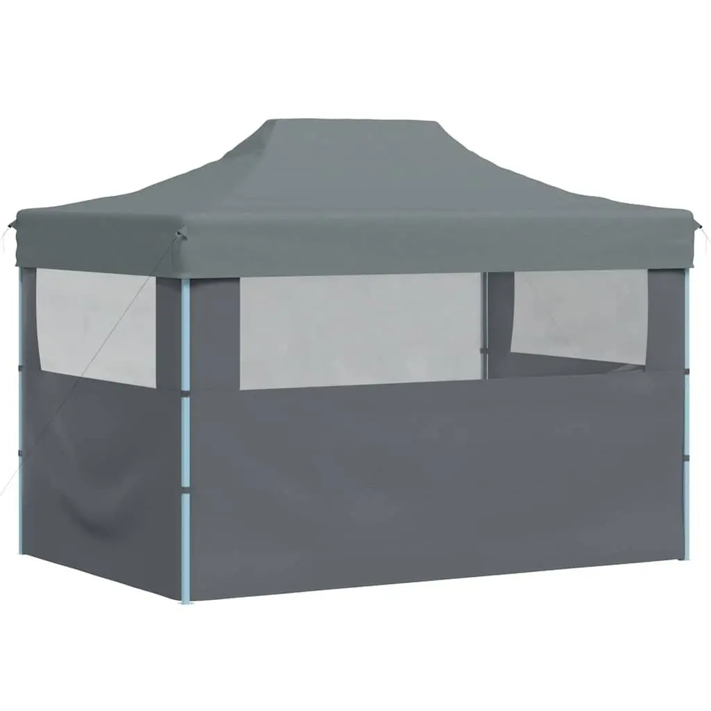 Folding Party Tent Outdoor Canopy 3x4m Anthracite with 3 Sidewalls