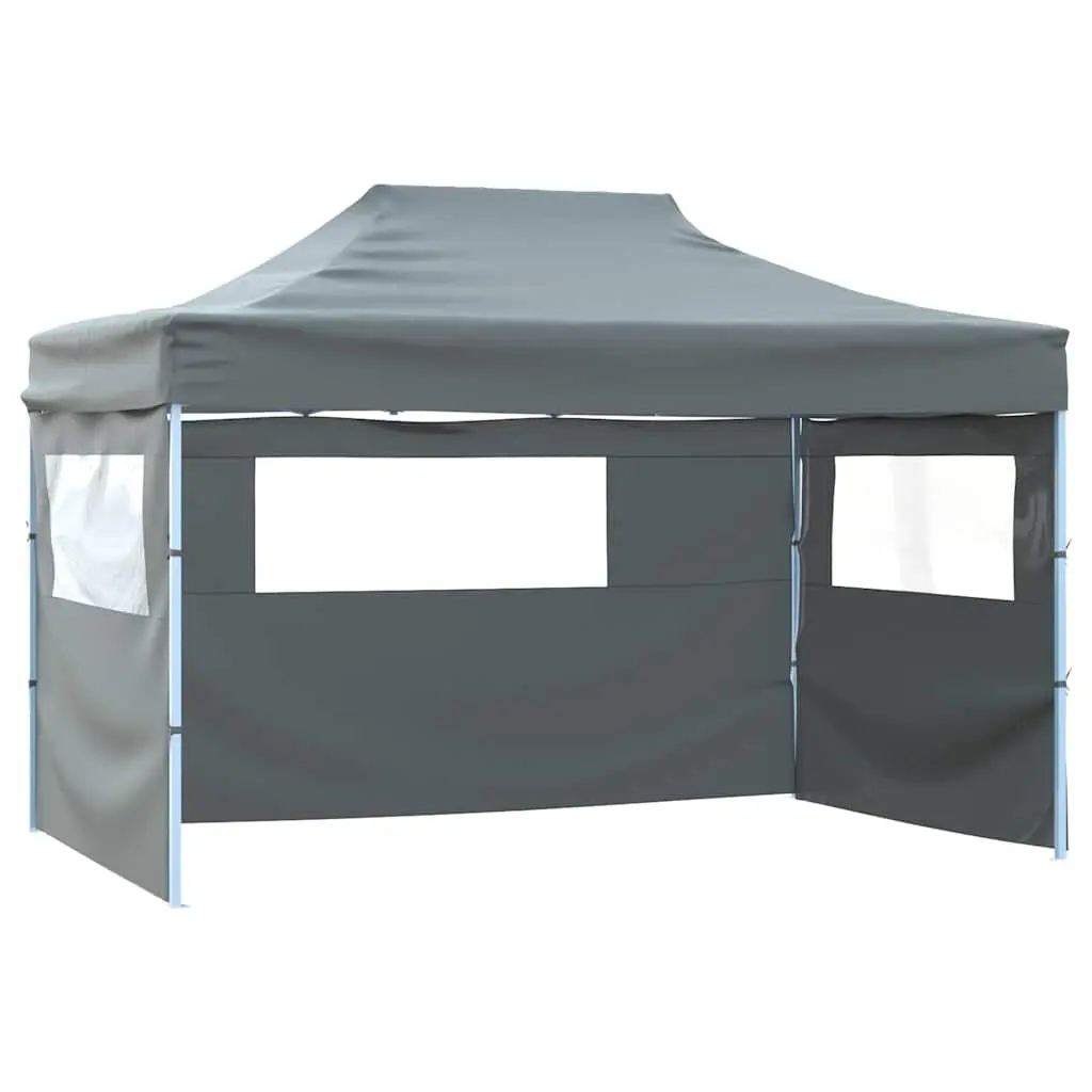 Folding Party Tent Outdoor Canopy 3x4m Anthracite with 4 Sidewalls