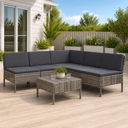 Comfortable 6 Piece Outdoor Lounge Set with Cushions