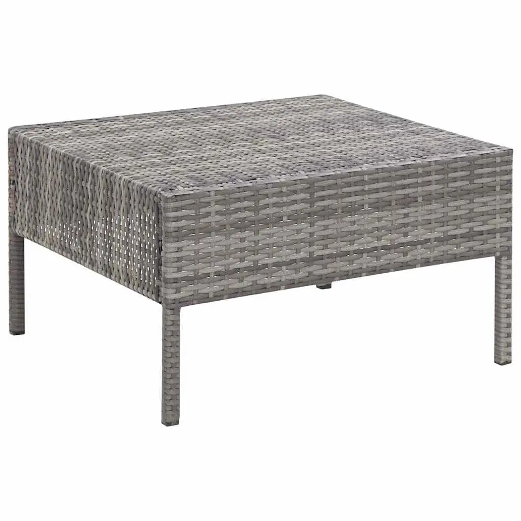 6 Piece Modular Garden Lounge Set Outdoor Furniture Grey Rattan Cushions