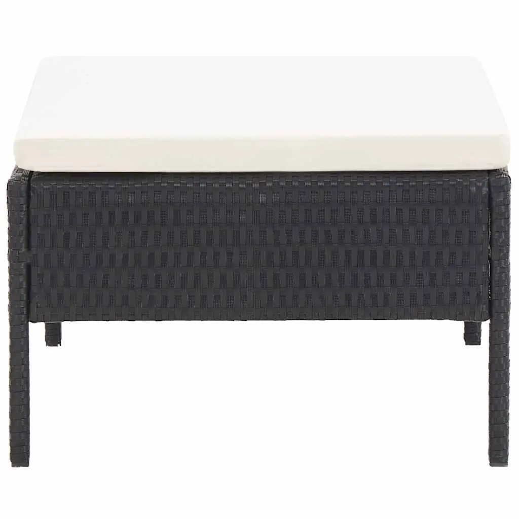 Modular Lounge Set Outdoor Furniture 6 Piece Black PE Rattan