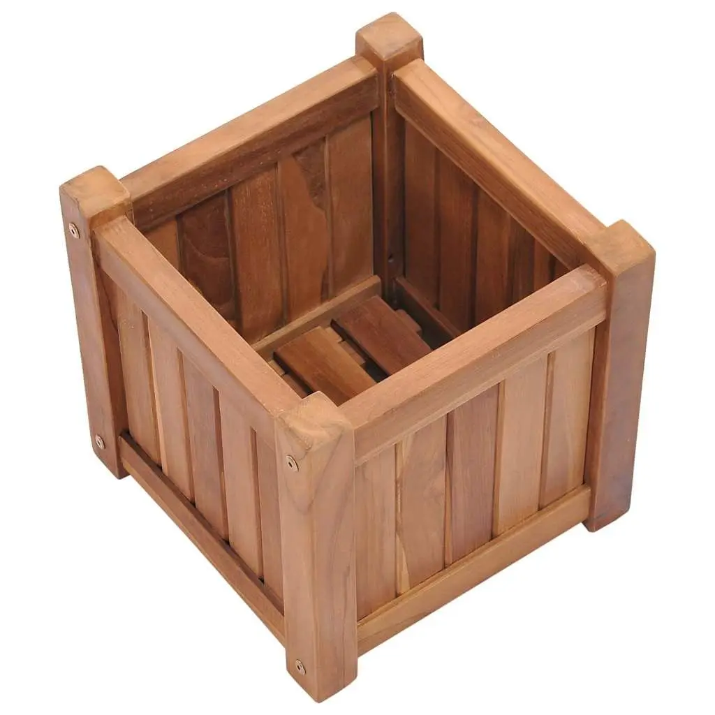 Raised Garden Bed Planter Outdoor Wooden Box 30x30x30 cm Brown