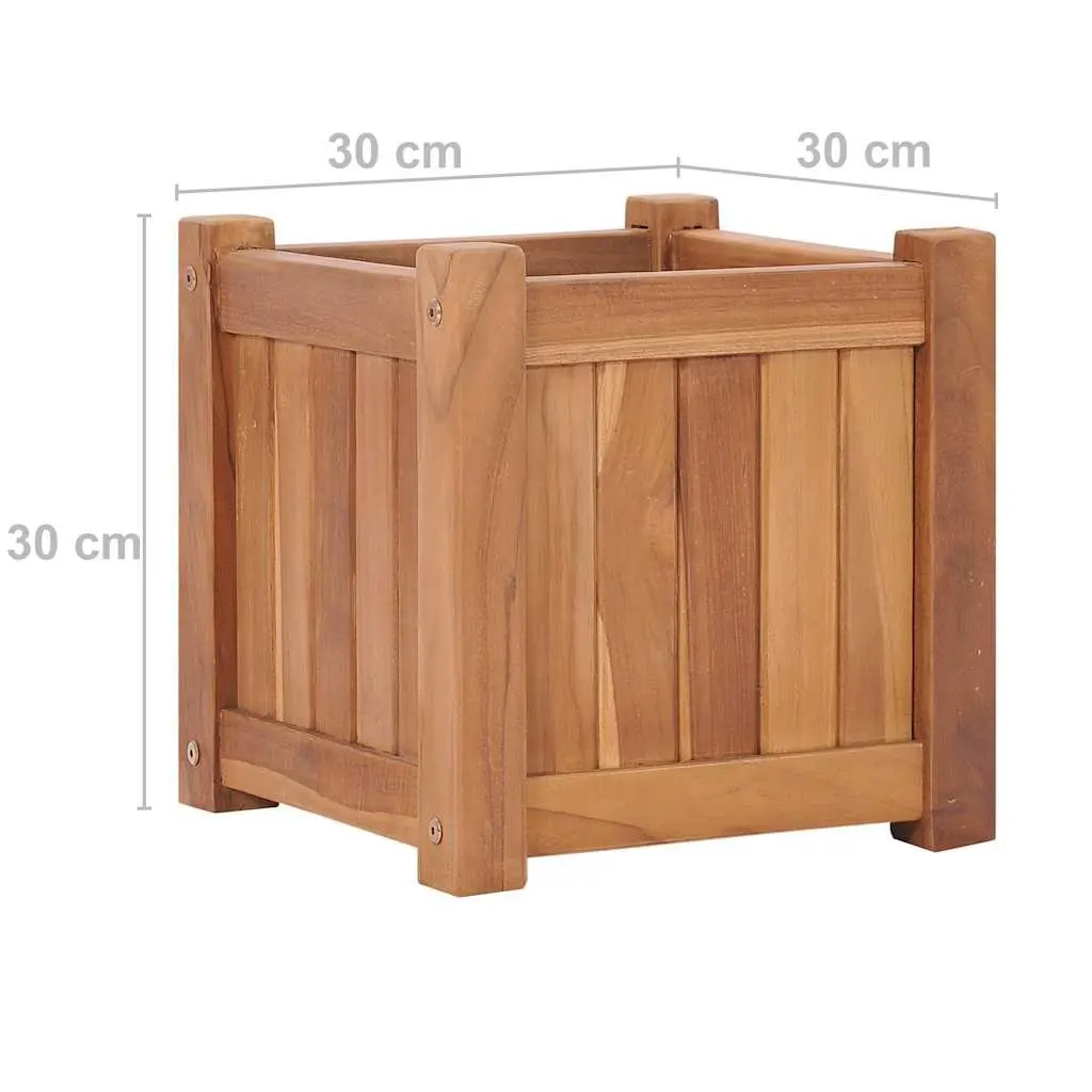 Raised Garden Bed Planter Outdoor Wooden Box 30x30x30 cm Brown
