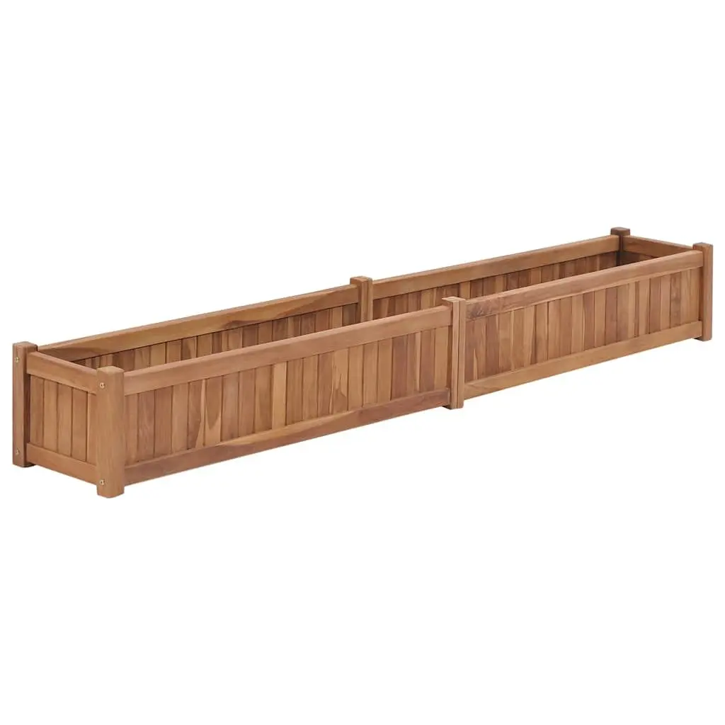 Brown Raised Garden Bed Made of Solid Teak Wood