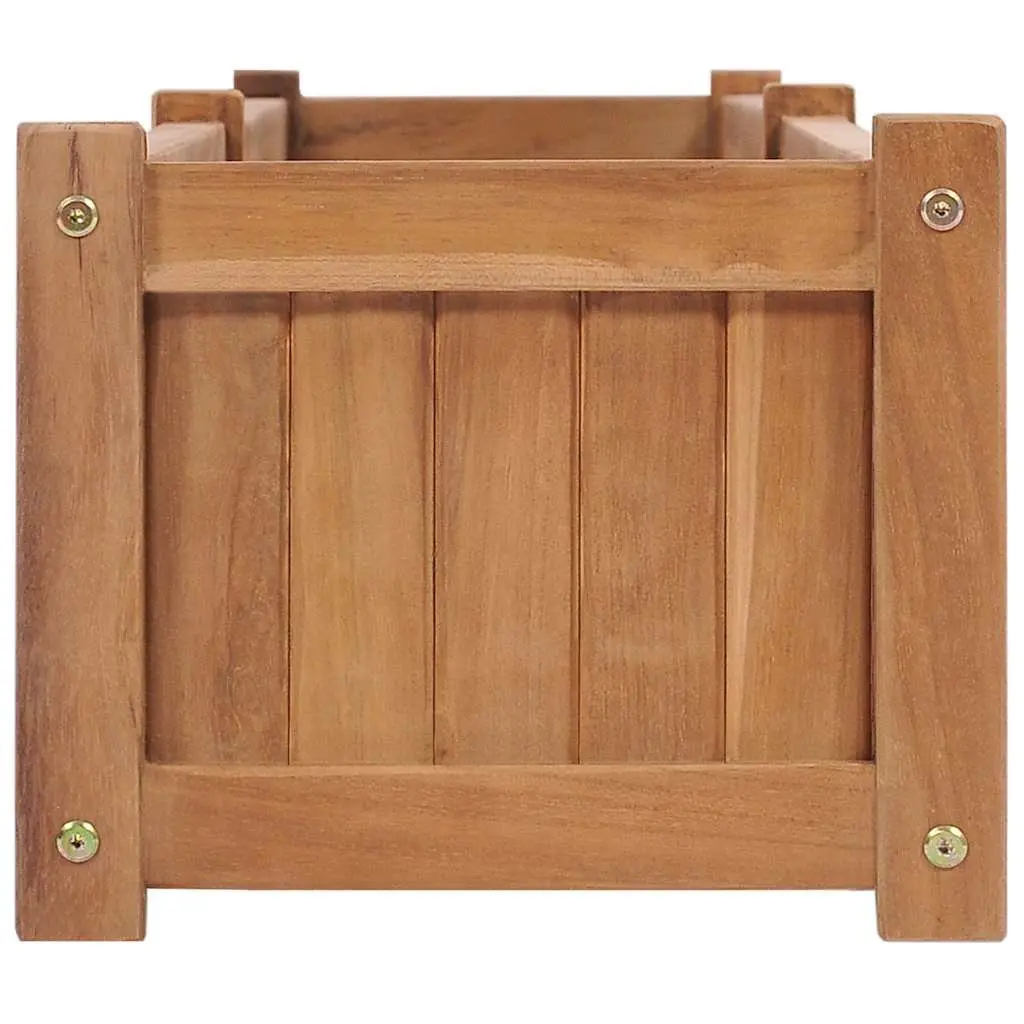 Brown Raised Garden Bed Made of Solid Teak Wood