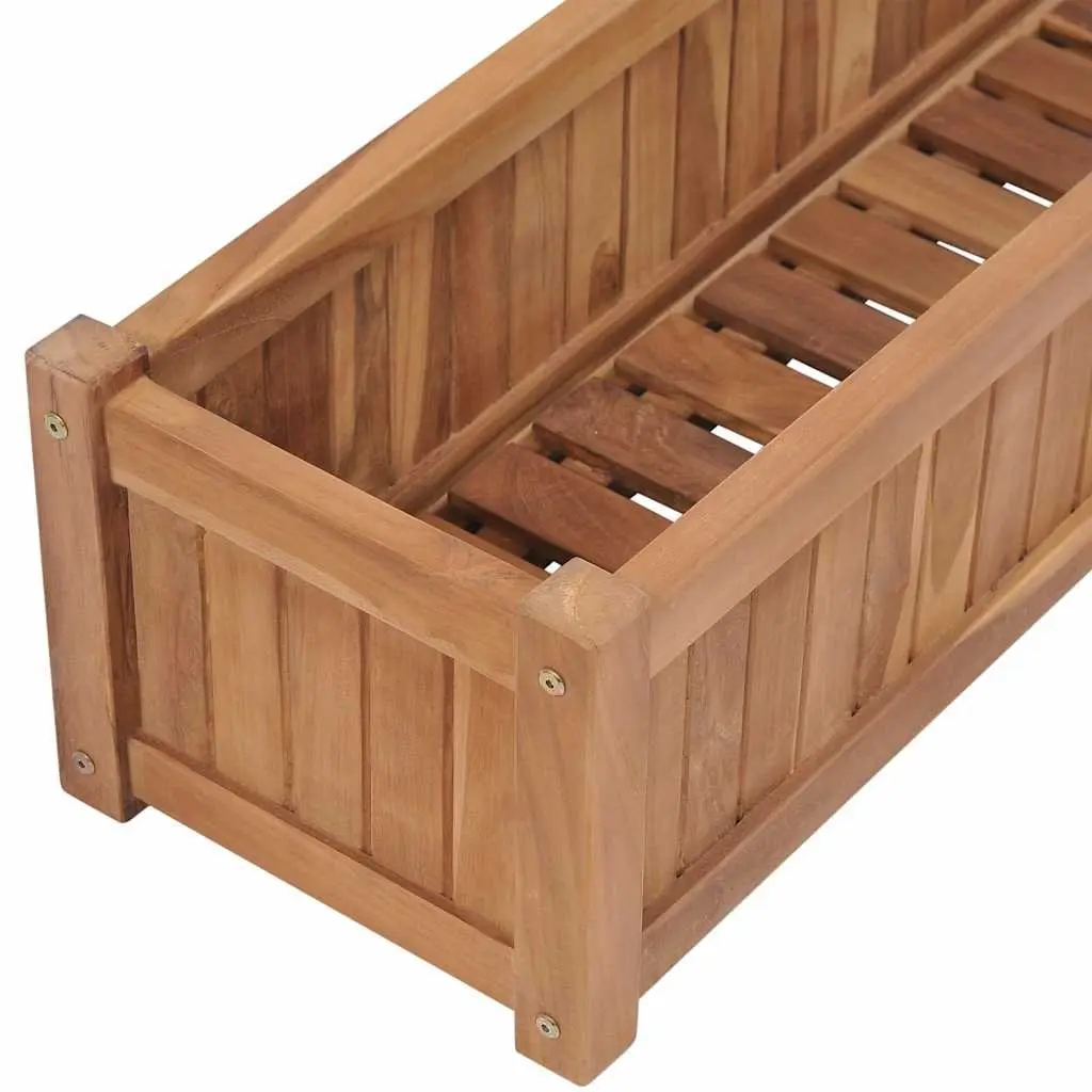 Brown Raised Garden Bed Made of Solid Teak Wood