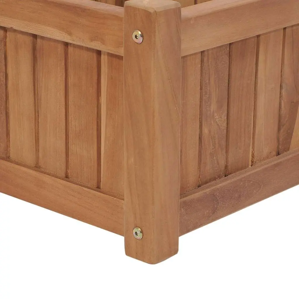 Brown Raised Garden Bed Made of Solid Teak Wood
