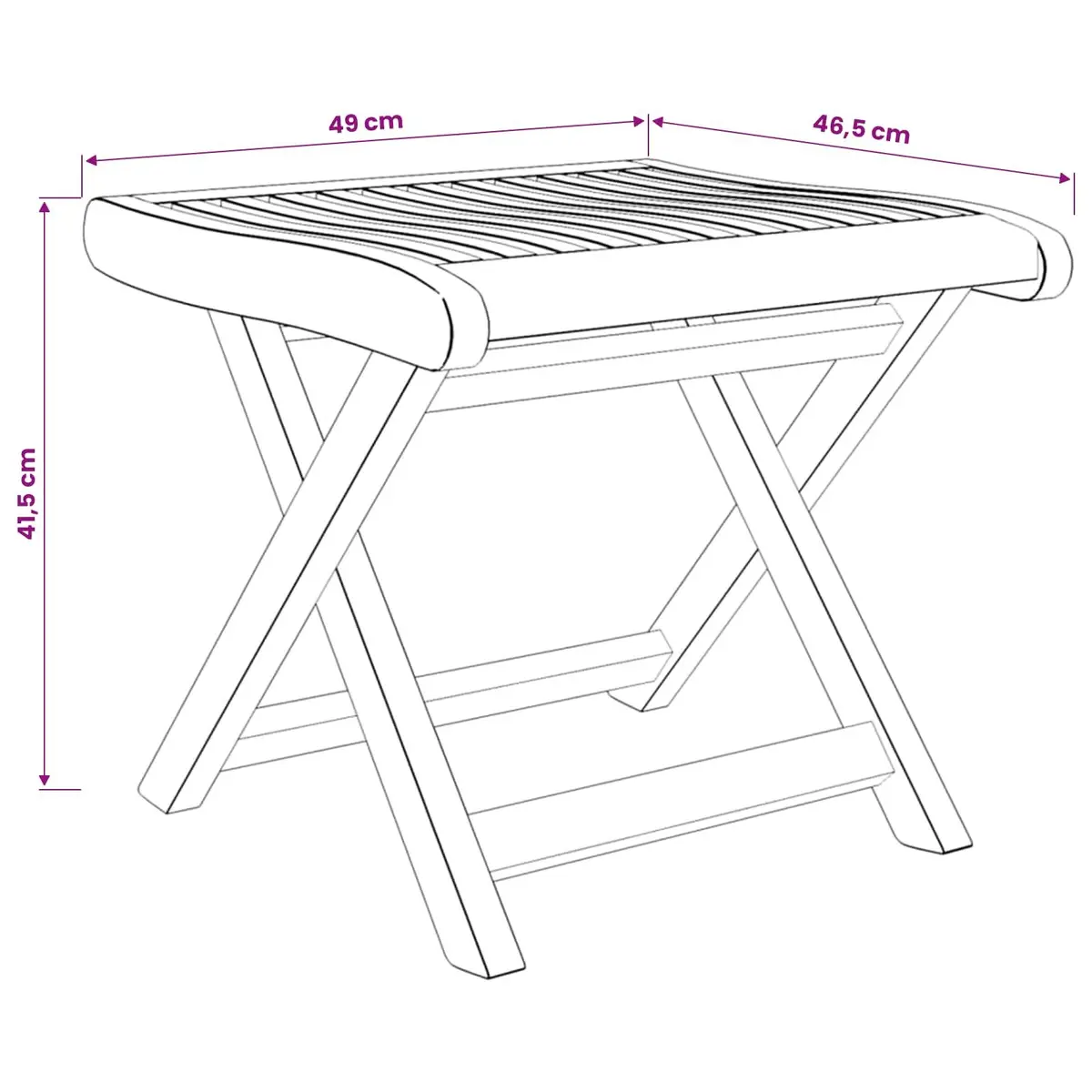 Folding Footrest Outdoor Garden Compact Brown Storage Stool