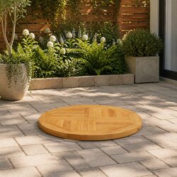 Reliable 60cm Round Teak Wood Table Top for Dining