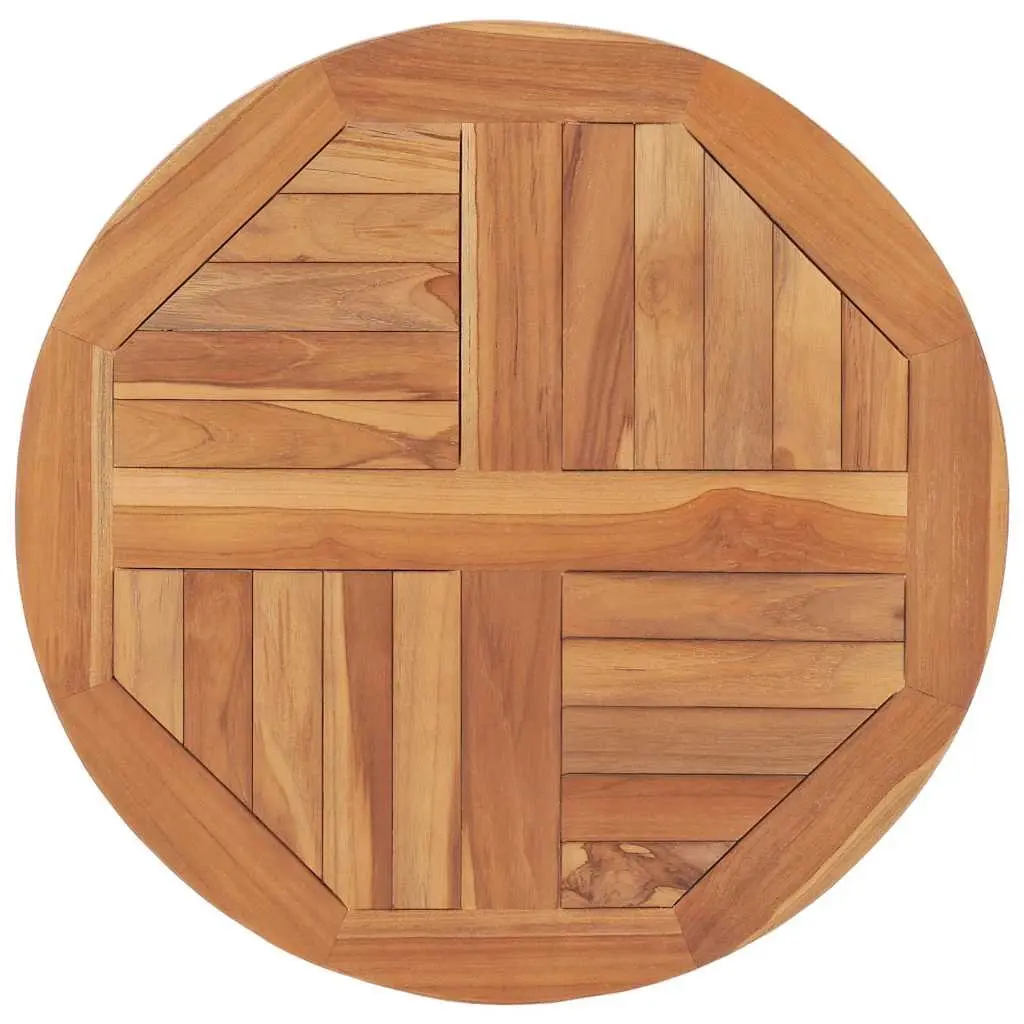 Round Teak Wood Table Top 60cm Diameter Dining Tabletop Brown