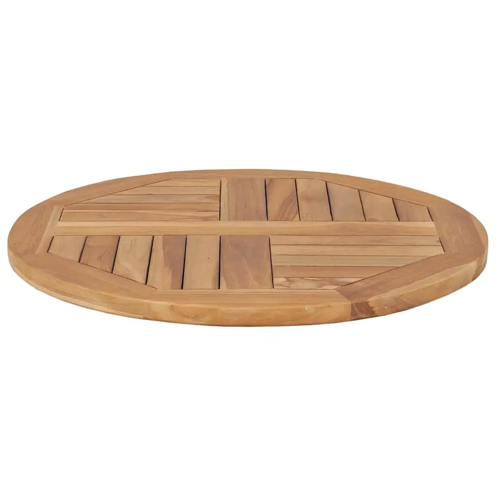 Round Teak Wood Table Top 60cm Diameter Dining Tabletop Brown