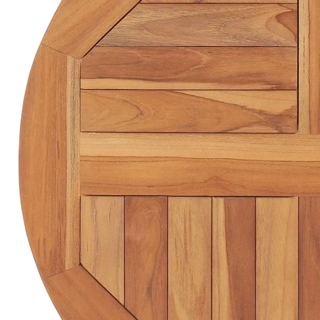 Round Teak Wood Table Top 60cm Diameter Dining Tabletop Brown